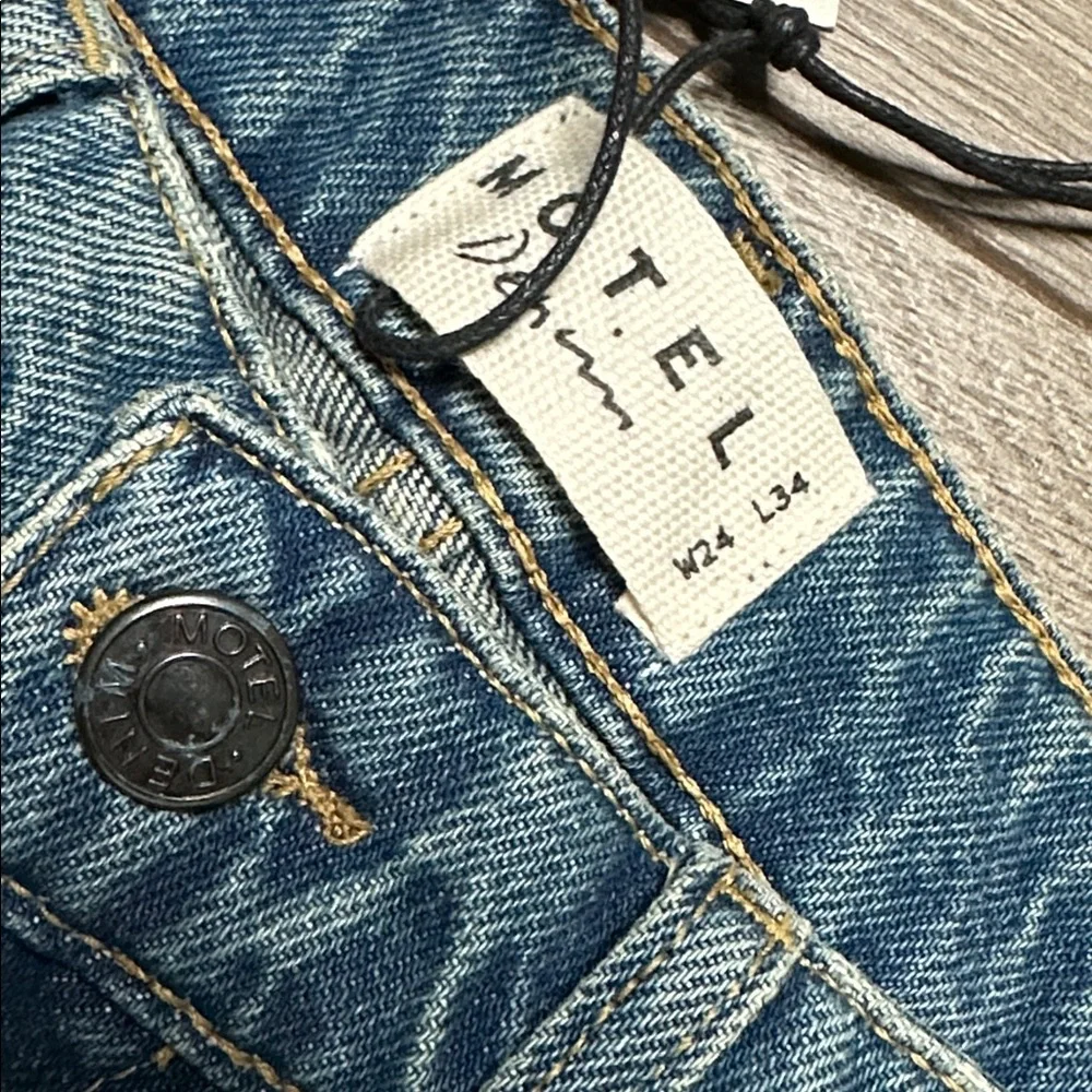 Motel Rocks Low Rise Parallel Jeans Bright Blue Size 24 - Picture 7 of 13